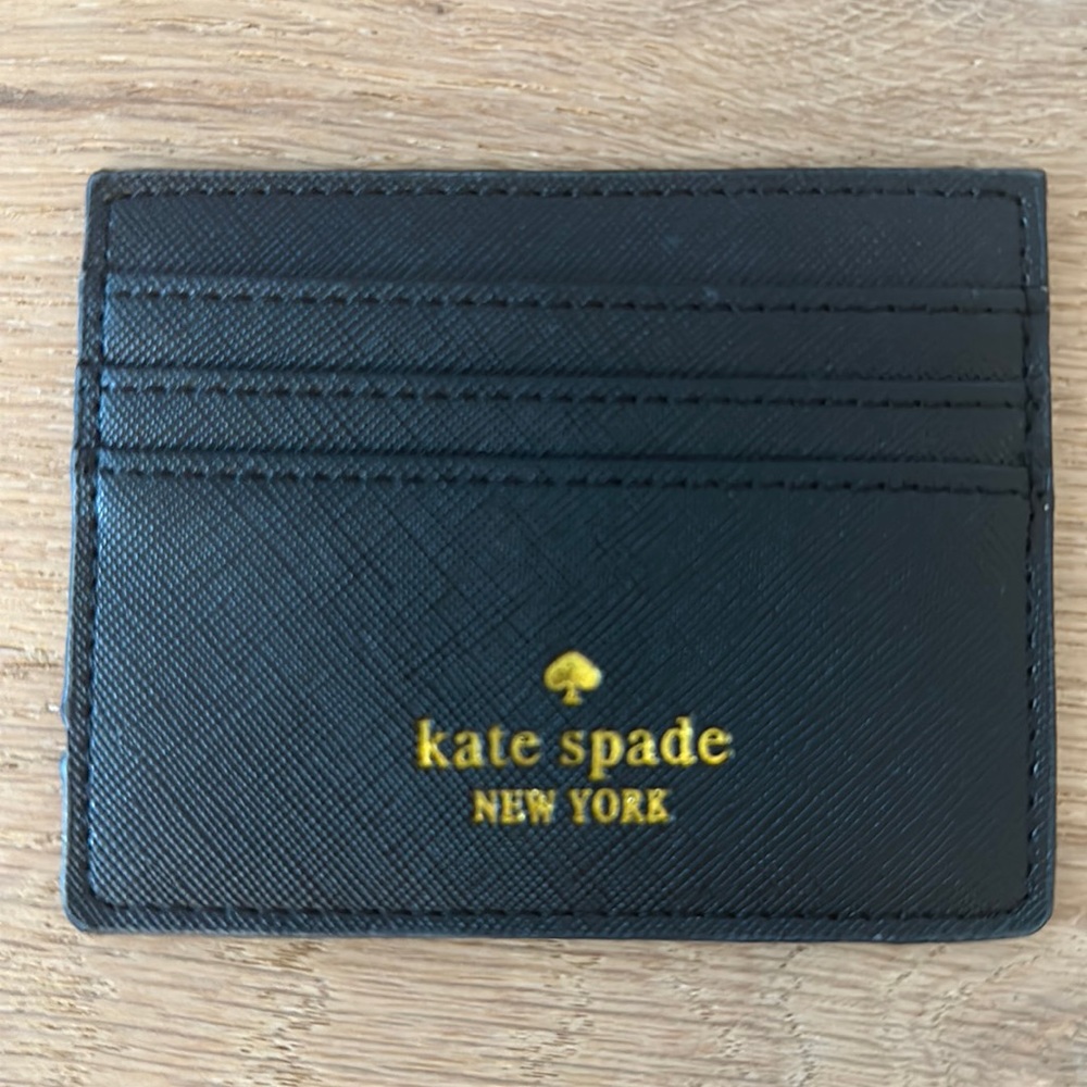 NWOT Kate Spade Greta Court Graham Black Glitter Card Holder Wallet